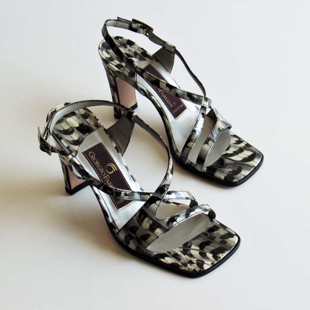Giorgio Fabiani Black/Silver Patent Leather sandal